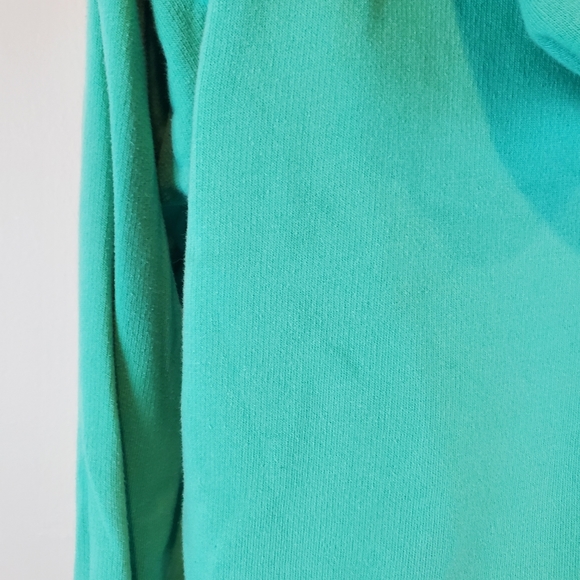 Victorias Secret LOVE Pink Mint Green Hoodie Size S Womens Drawstring Raw Hem - Picture 6 of 7